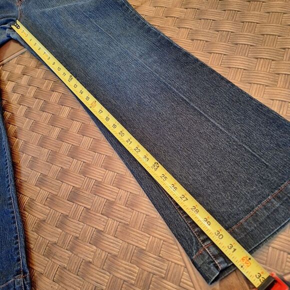 Faded Glory Stretch Flare Blue Jeans Plus Size 16 Dark Wash Denim Below Waist - Picture 9 of 13